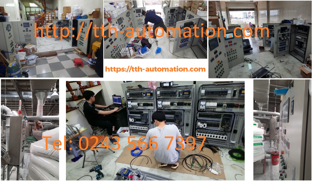 Cân định lượng nguyên liệu tự động – Giải pháp tối ưu cho hệ thống phối trộn công nghiệp 3 tủ điện cân tự động lắp đặt tại xưởng TTH Automation