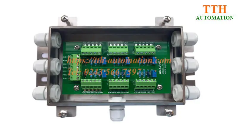 Hộp cộng Load Cell Aravin AJ-6P – Junction Box cho cân bồn và hệ thống phối liệu 4 Hộp cộng Load Cell Aravin AJ-6P chi tiết bên trong