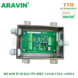 Bộ khuếch đại chuyển đổi tín hiệu loadcell Aravin AM02A kiểu hộp Inox chống bụi và chống nước cho hệ thống cân công nghiệp