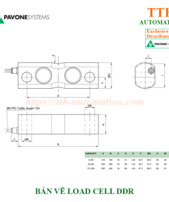 LOAD CELL CẢM BIẾN TRỌNG LƯỢNG PAVONE DDR-20T 1 BAN VE 1