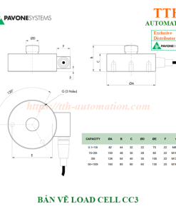 LOAD CELL CẢM BIẾN TRỌNG LƯỢNG PAVONE CC3-25T 1 BAN VE CC3 1