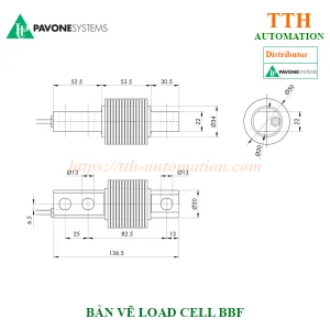 Bản vẽ kích thước Load Cell Pavone BBF
