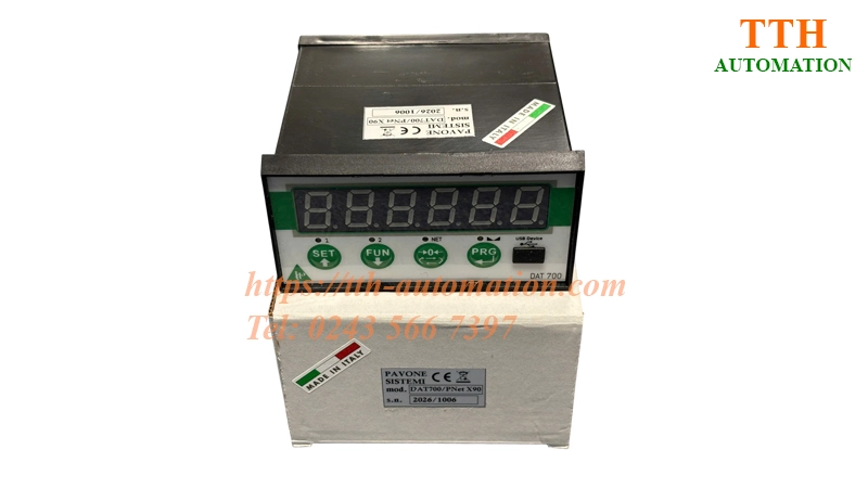Đầu cân điện tử Pavone DAT700 Profinet mặt trước Đầu cân điện tử Pavone DAT700 Profinet mặt trước hiển thị 6 số