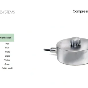 Load Cell Pavone PS24 – Cảm Biến Trọng Lượng Dạng Nén 100kg–100 Tấn 1 Sơ đồ đấu dây và màu dây Load Cell Pavone PS24