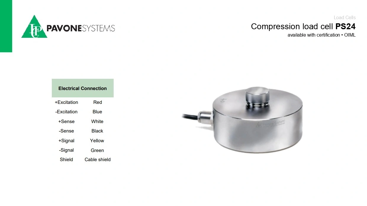 Sơ đồ màu dây Load Cell Pavone PS24 Sơ đồ đấu dây và màu dây Load Cell Pavone PS24